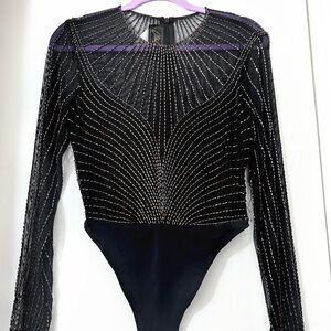 Vintage Eletra Casadei glass beaded bodysuit Size 6